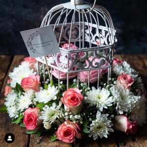 Cage Bouquet- Flower-Cupcake-Cage-Bouquet