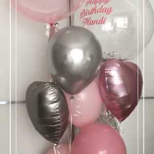 Pink Rose-balloon bouquet