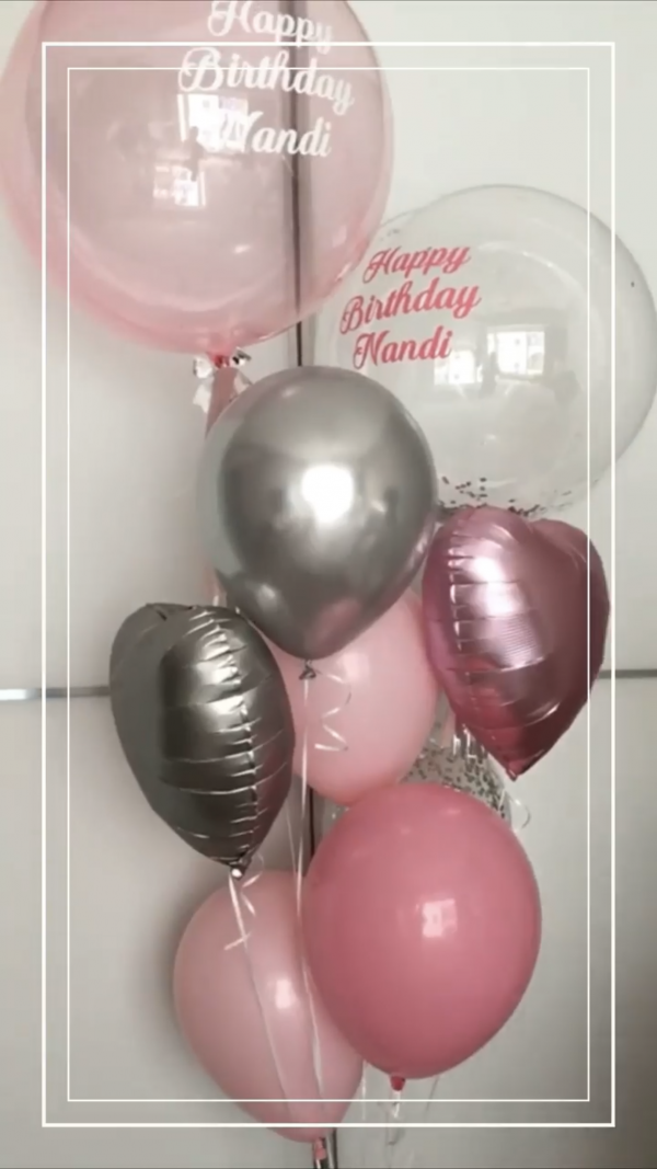 Pink Rose-balloon bouquet