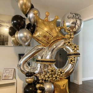 Gold "n" Silver-balloon bouquet