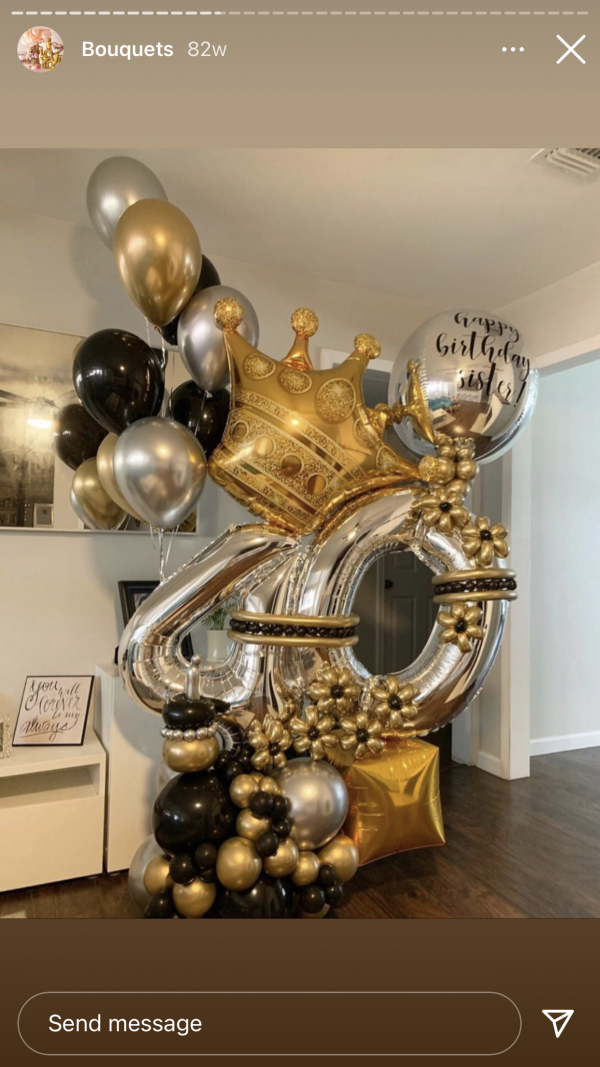 Gold "n" Silver-balloon bouquet