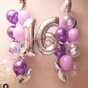 Sweet 16-balloon bouquets