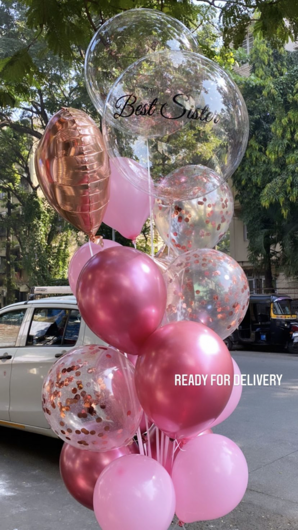 Pink-balloon bouquets