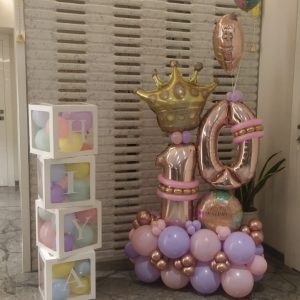 Royal- Balloon Bouquets- Crown- 10- pink- birthday